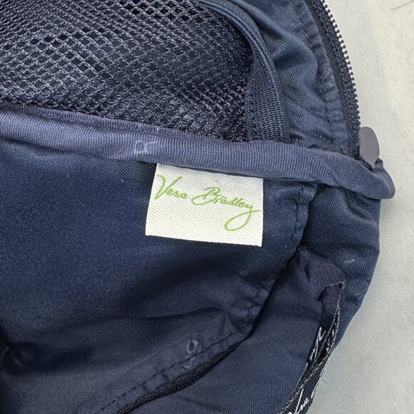 Vera Bradley Quilted Cosmetic Bag Blue Green Caribbean Sea Travel Organizer - Picture 12 of 16